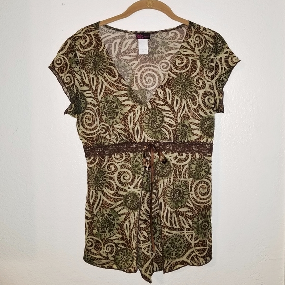 Agenda Tops - Vintage Y2K Agenda Mesh Babydoll Top